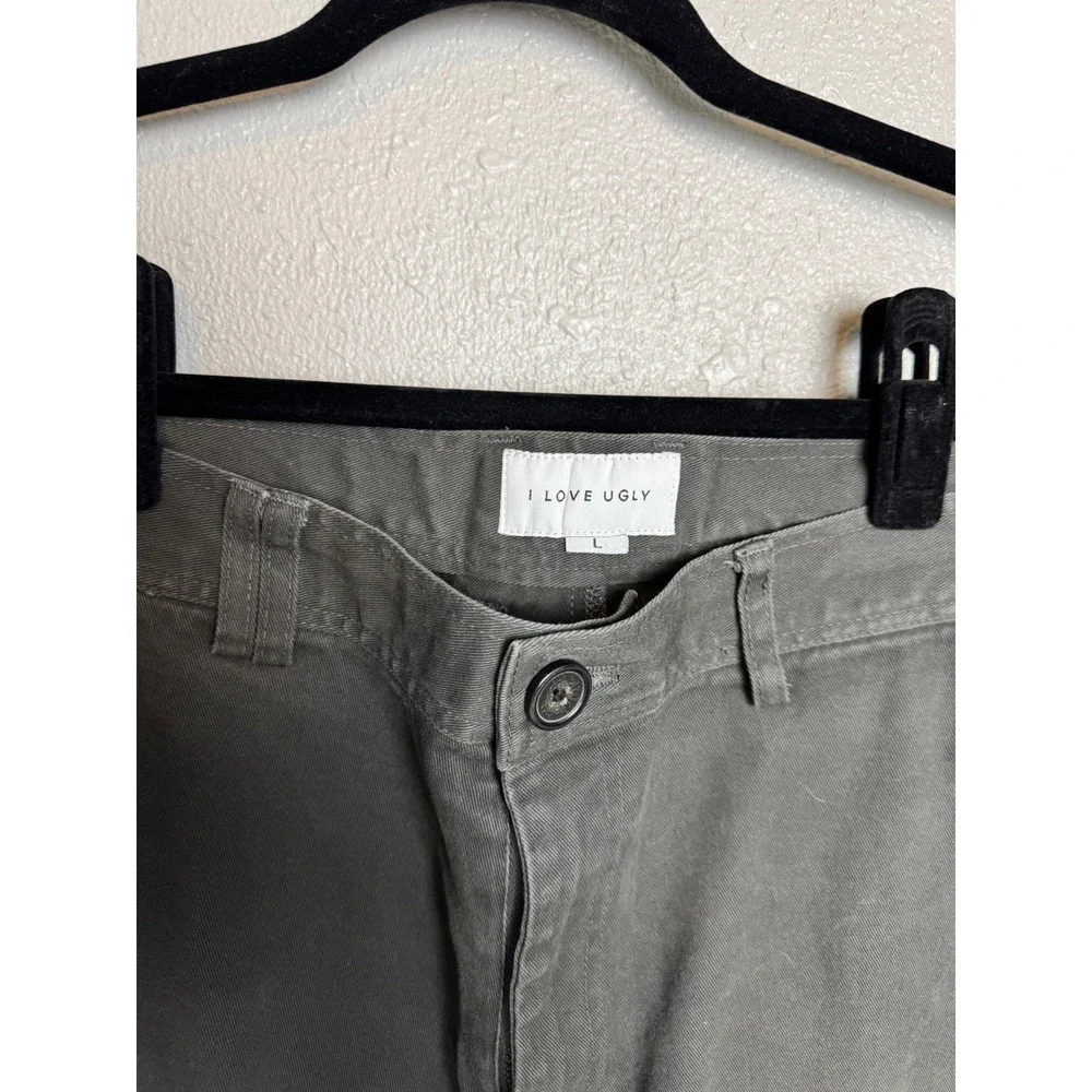 I Love Ugly Charcoal Gray Tapered Chino Pants Mens L Kobe‎ Zespy Trousers ILU
